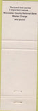 Matchbook Cover - Worcester County National Bank MA Master Card
