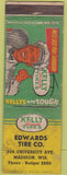 Matchbook Cover - Kelly Tires Madison WI POOR
