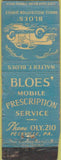 Matchbook Cover - Bloes' Mobile Drugs delivery POOR MISCUT