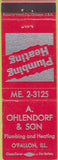 Matchbook Cover - A Ohlendorf Son Plumbing Heating O'Fallon IL