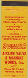Matchbook Cover - Airline Valve Machine Works Odessa TX