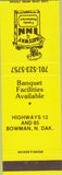 Matchbook Cover - Gateway Inn Restaurant Bowman ND