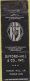 Matchbook Cover - Gifford Hill Co Forest Hill LA WORN sand gravel railroad