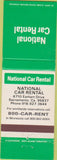 Matchbook Cover - National Car Rental Sacramento CA Pontiac Grand Prix