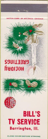 Matchbook Cover - Bill's TV Service Barrington IL