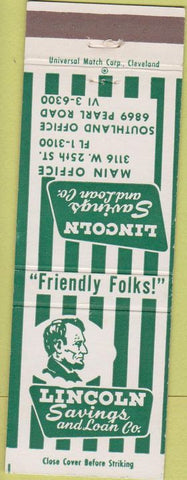 Matchbook Cover - Lincoln Savings Loan