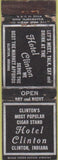 Matchbook Cover - Hotel Clinton IN