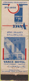 Matchbook Cover - Vance Hotel Seattle WA