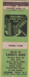 Matchbook Cover - Leuthe's Hotel Niagara Falls NY WORN