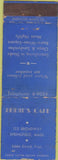 Matchbook Cover - Eddie's Cafe Springfield MA WORN