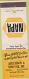 Matchbook Cover - Napa Auto Parts Limon CO