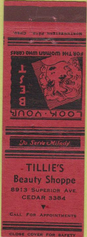Matchbook Cover - Tillie's Beauty Shop girlie
