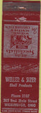 Matchbook Cover - Weller Sizer Shell oil gas Wilmington OH WORN