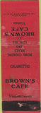 Matchbook Cover - Brown's Cafe Vinton IA WORN odd manumark location