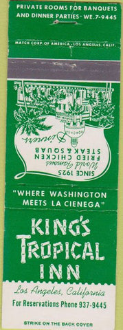 Matchbook Cover - King's Tropical Inn Los Angeles CA