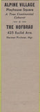 Matchbook Cover - Herman Pirchner's Alpine Village Cleveland OH