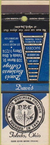 Matchbook Cover - Davis Business College Toledo OH