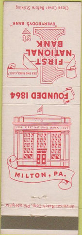 Matchbook Cover - First National Bank Milton PA