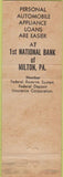 Matchbook Cover - First National Bank Milton PA
