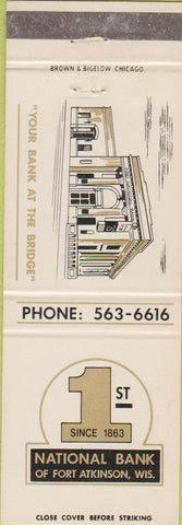 Matchbook Cover - 1st National Bank Fort Atkinson WI