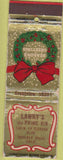 Matchbook Cover - Lawry's Prime Rib Beverly Hills CA Christmas