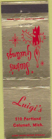 Matchbook Cover - Luigi's Calumet MI Christmas