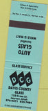 Matchbook Cover - Davis County Glass Layton UT