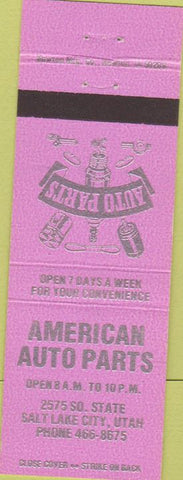 Matchbook Cover - American Auto Parts Salt Lake City UT