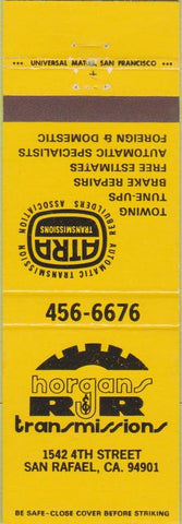 Matchbook Cover - Horgan's R and R Transmissions San Rafael CA