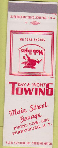 Matchbook Cover - Mobil Oil Gas Perrysburg NY