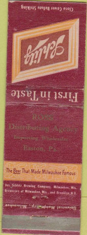 Matchbook Cover - Schlitz Beer Easton PA WORN