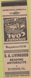 Matchbook Cover - CA Livingood Coal Elverson PA