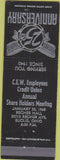 Matchbook Cover - CEW Employees Credit Union Euclid OH