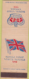 Matchbook Cover - British Royal Visit 1959 Canada