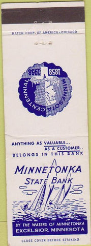 Matchbook Cover - Minnetonka State Bank Excelsior MN