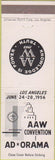 Matchbook Cover - AAW Convention Ad Orama Los Angeles CA