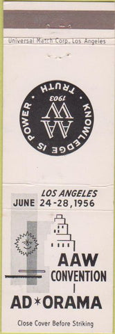 Matchbook Cover - AAW Convention Ad Orama Los Angeles CA