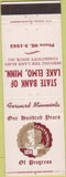 Matchbook Cover - State Bank of Lake Elmo MN
