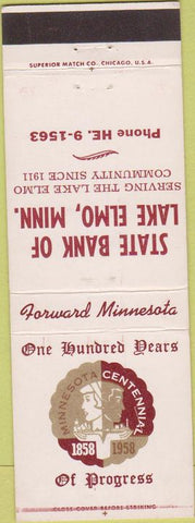 Matchbook Cover - State Bank of Lake Elmo MN