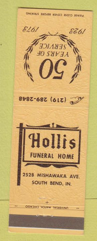 Matchbook Cover - Hollis Funeral Home South Bend IN