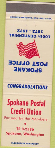 Matchbook Cover - Spokane Post Office Credit Union WA