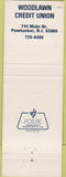 Matchbook Cover - Woodlawn Credit Union 1980 Pawtucket RI