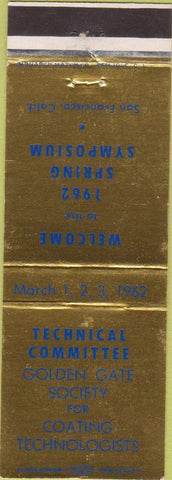 Matchbook Cover - Technical Committee Golden Gate San Francisco CA 1962
