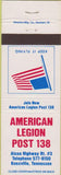 Matchbook Cover - American Legion Post 138 Knoxville TN