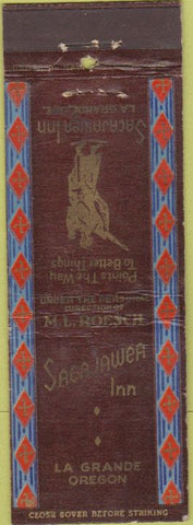 Matchbook Cover - Saca Jawea Inn La Grande OR