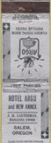 Matchbook Cover - Hotel Argo Salem OR WEAR
