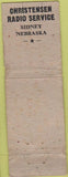 Matchbook Cover - Christensen Radio Sidney NE WORN