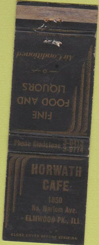 Matchbook Cover - Horwath Cafe Elmwood Park IL WORN