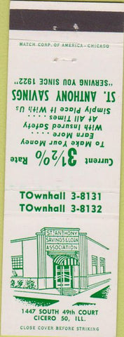 Matchbook Cover - ST Anthony Savings Cicero IL