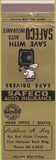 Matchbook Cover - Safeco Auto Insurance